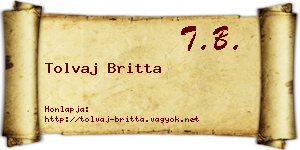 Tolvaj Britta névjegykártya